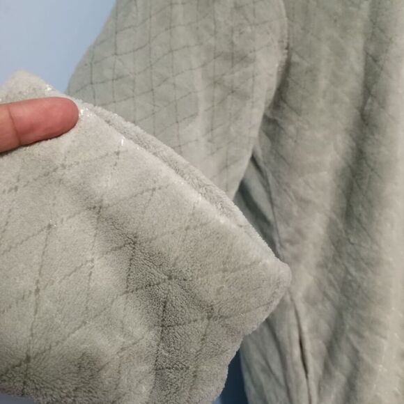 Vintage Oscar Dela Renta Full Zip Night Robe Maxi Mint Green Small/Medium - Picture 8 of 12